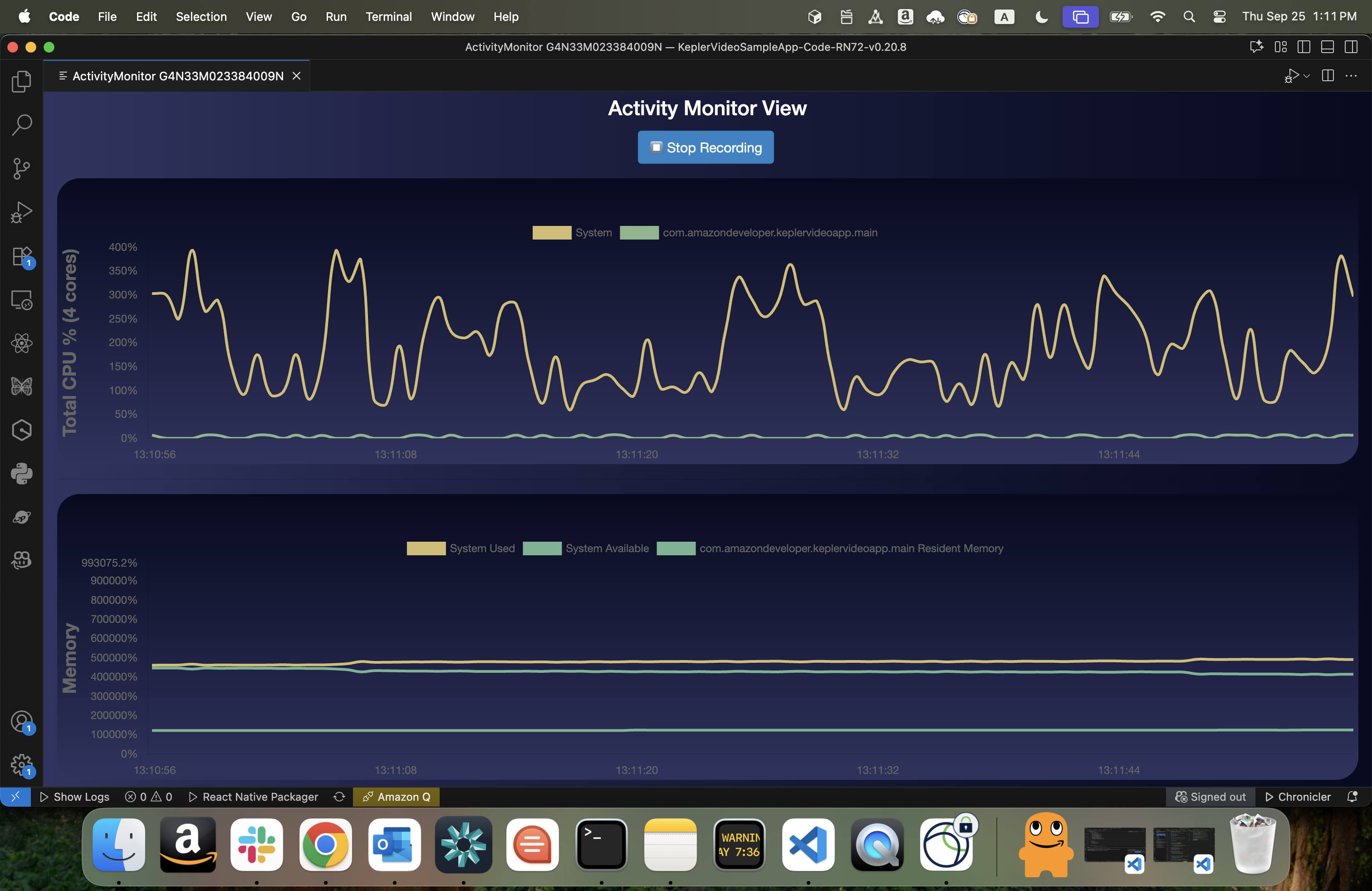 Activity Monitor window shows option to stop recording