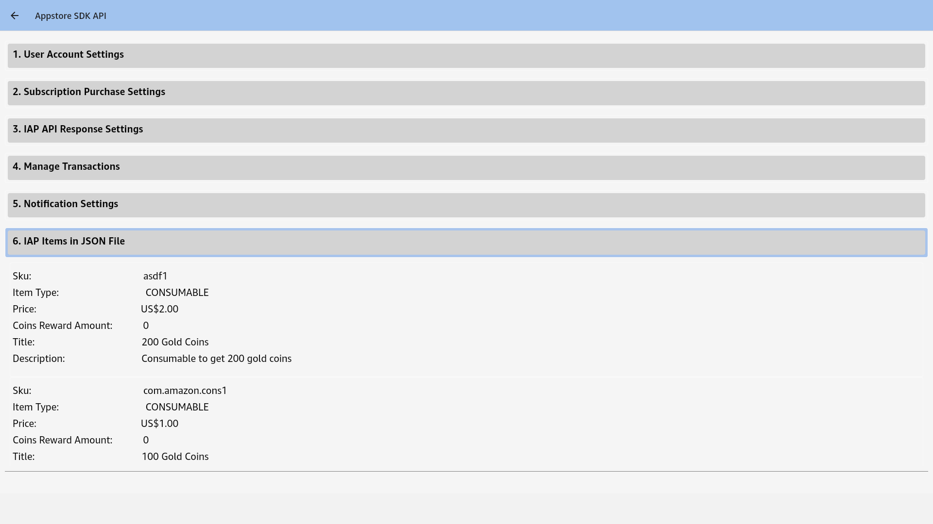 IAP Items in JSON File