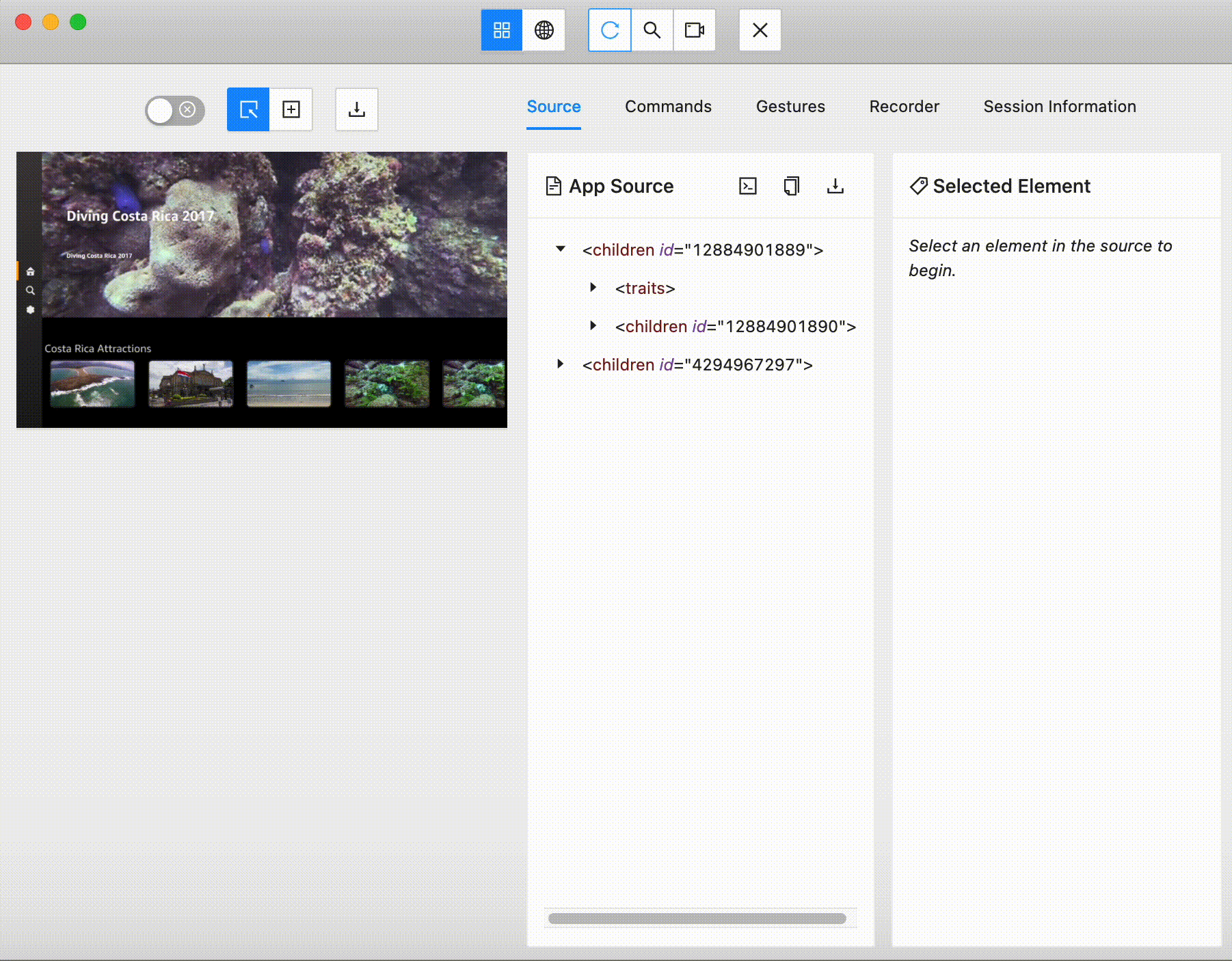 The gif image shows the process of creating a test scenario