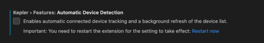 Screen shows connection status in real time