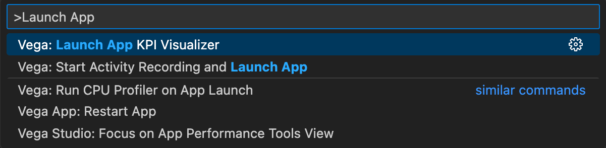 コマンドパレットに「Vega: Launch App KPI Visualizer」と入力