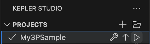 Screen shows where to select a project