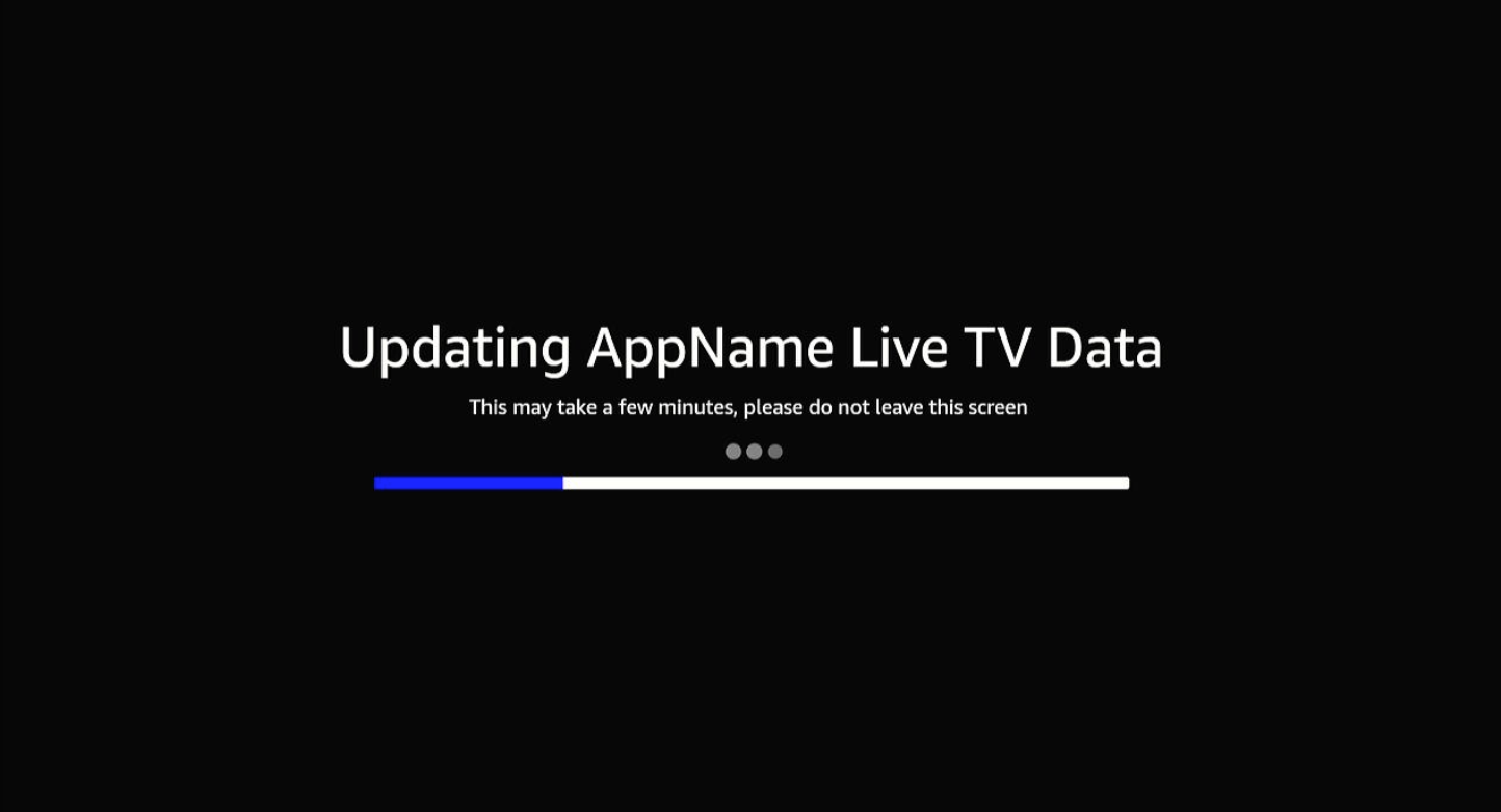 Spash screen - sync in progress.